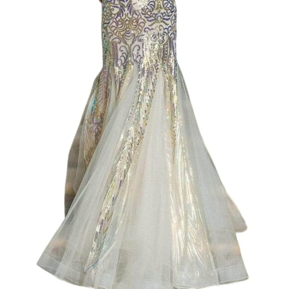 NWT Dancing Queen 4219  Prom Dresses Champagne Size S - Picture 7 of 9